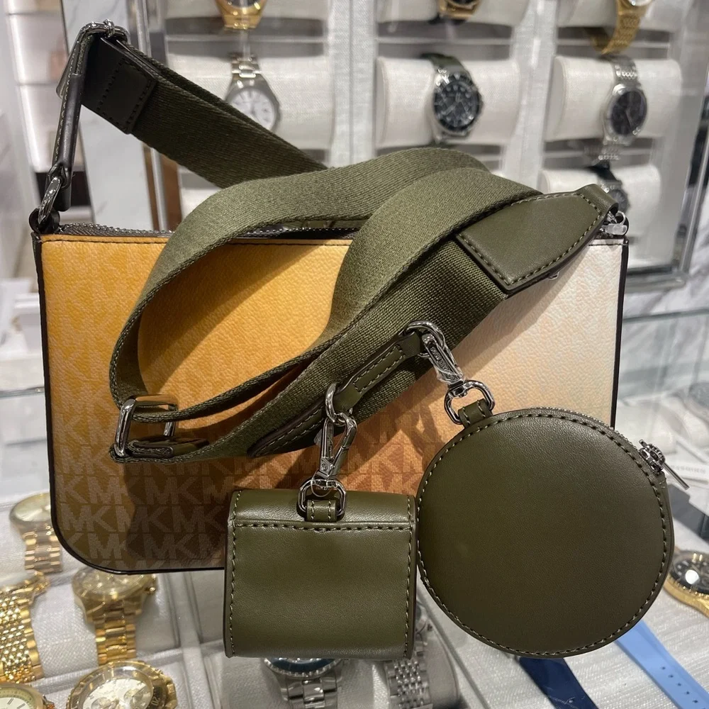 MICHAEL KORS Jet Set Small Ombré Signature Logo Crossbody Case Apple Airpods Pro